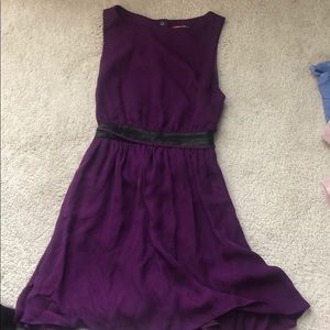 Alice and Olivia purple + black dress open back